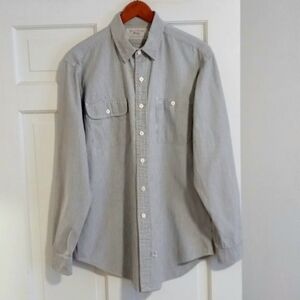 🩶VTG/RARE Polo Ralph Lauren🩶 - Gray/White Stripe L/S Button Down